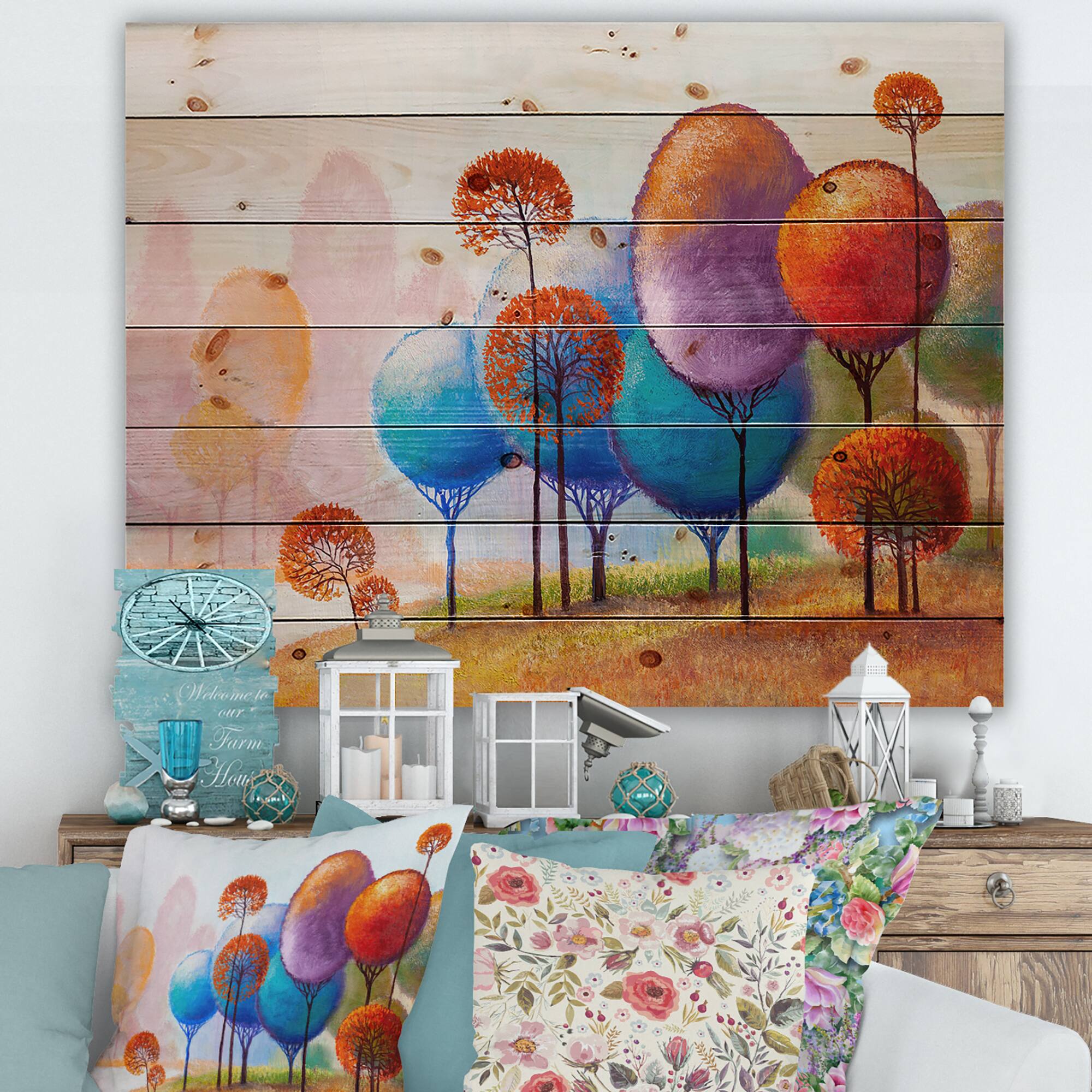 Designart - Colourful Trees Impression III